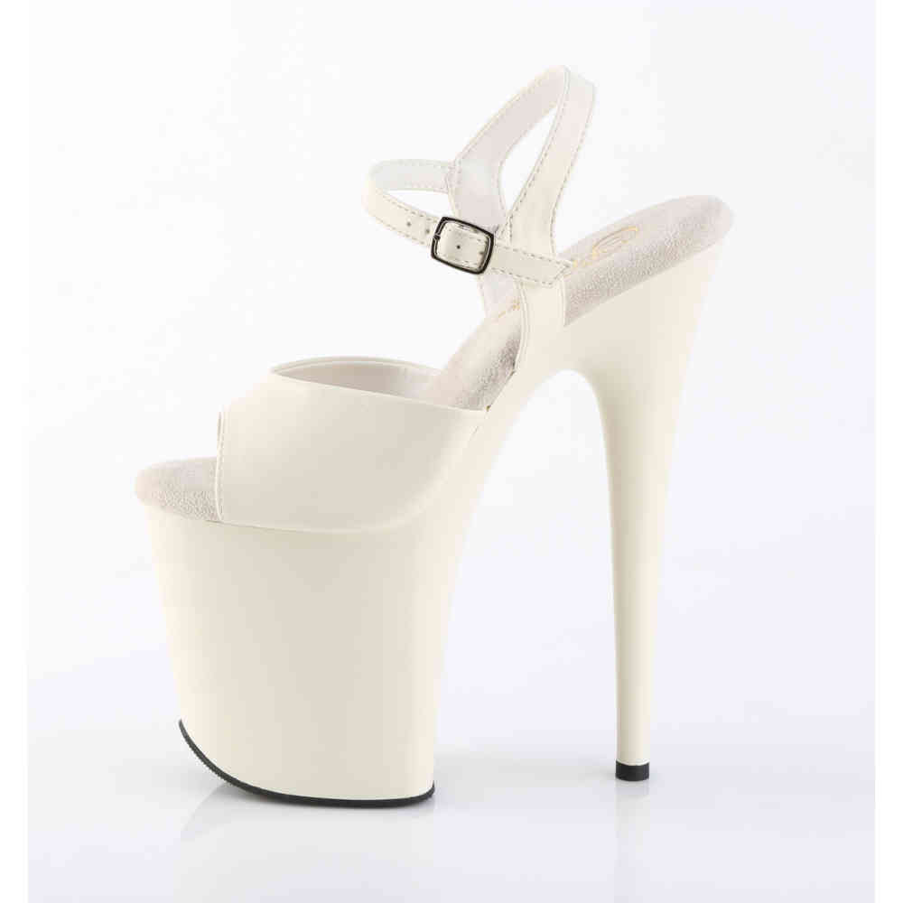 Pleaser - FLAMINGO-809 Sandaal met enkelband, Paaldans schoenen - Wit